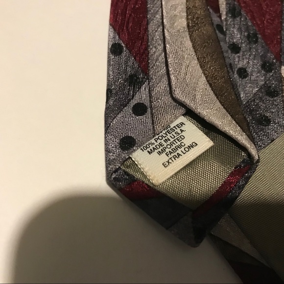 TownCraft Maroon,gold,creme Men’s Tie - Picture 4 of 4